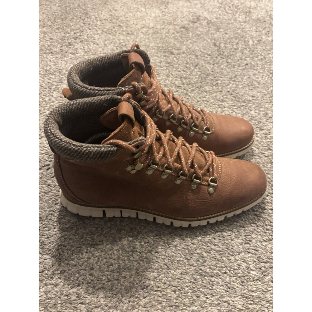 Cole Haan Mens Zerogrand Hiker Boot Size 10 M Water Resistant Tan Leather LaceUp